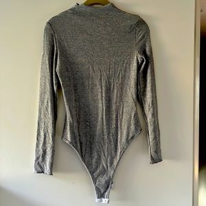 Mock neck grey body suit, size small